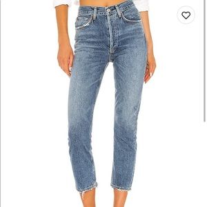 AGOLDE Riley High Rise Straight Crop in “Frequency”